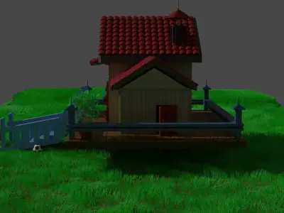 Country House Low-poly 3D model