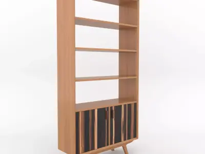 Mid-Century Modern Bookshelves 200 Oslo Low-poly 3D model