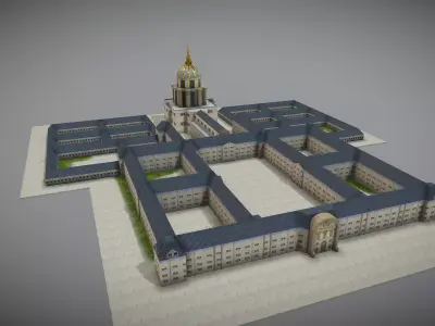 Les Invalides Low-poly 3D model