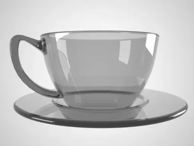 Glass Coffee Cup Light Black Color 3D model
