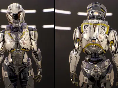 Sci-Fi Armor 5 Low-poly 3D model