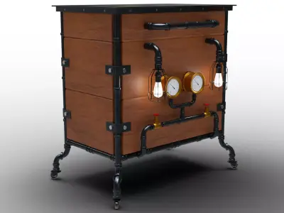 Steampunk cabinet 3D model