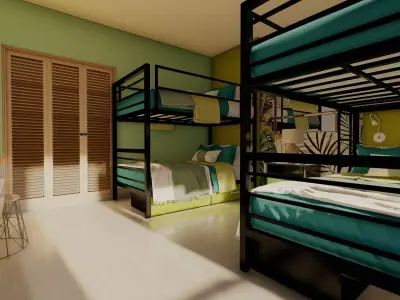 Bunk Bed -3d model Low-poly 3D model