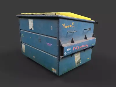 Garbage Bins Low-poly 3D model