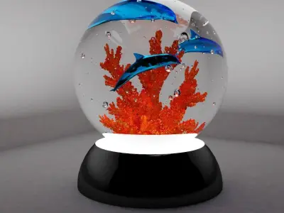 Night light with dolphins Free 3D model