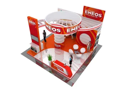 6x6 exhibition stand 1 side closed 3D model