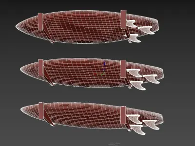 Wooden Surfboards  3D model