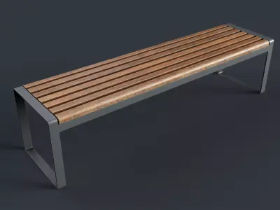 Modern Outdoor Bench 3 PBR Game Ready Low-poly 3D model