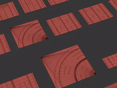 Japanese Roads - Modular Pieces Low-poly 3D model