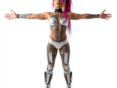 Cyberpunk Warrior model pack Low-poly 3D model