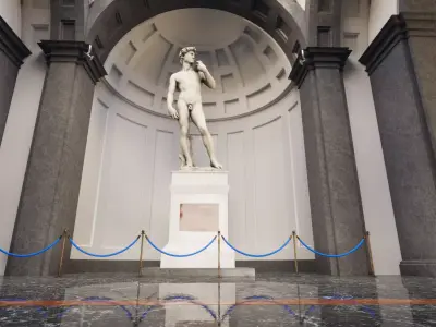 Michelangelo David Low-poly 3D model