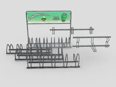 Bicycle Stand Pack Low-poly 3D model