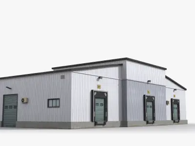 Factory x30 Low-poly 3D model