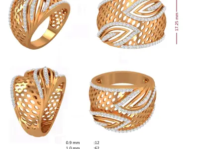 Diamond Ring for Women 3D print model 20