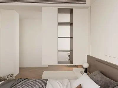 Modern Minimalist Master Bedroom 3D model