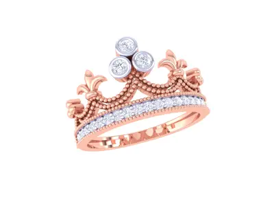  Women Crown Ring MTL 3dm STL OBJ FBX Details 3D print model order