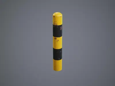 Bollard Parking Barrier Low-poly 3D model