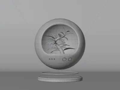 Sci-fi plant in capsule 3D model