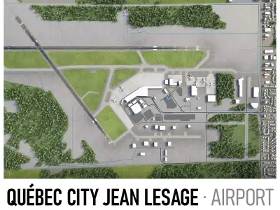 Quebec Jean Lesage Airport Low-poly 3D model