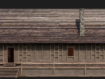Old Medieval House Building 4K Textures GameReady 107 Low-poly 3D model