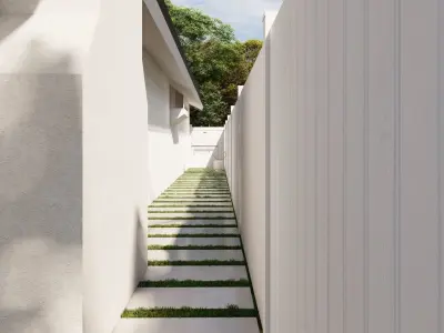 3D Exterior Scene 3D model design garden and landscape 3D model 3D model