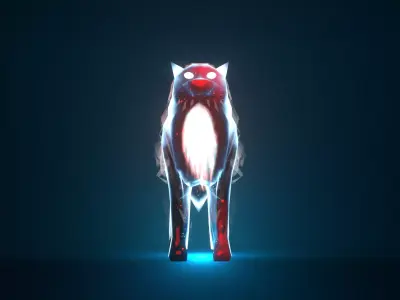 Universal Wolf - Real-time Material Reaction Low-poly 3D model purchase