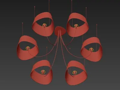 NUAGE 6 chandelier with five lamps hanging from it 3D model