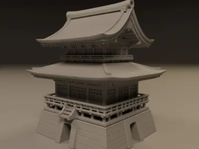 japanese temple 3D print model