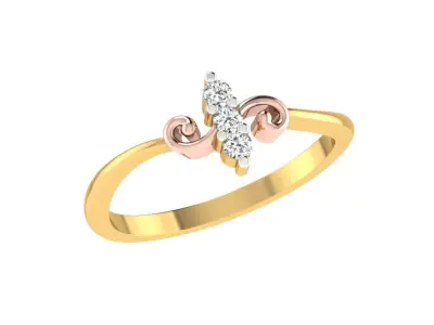 Solitaire Women Engagement Bypass Rings 3D print model get