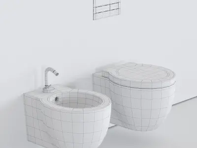 Ceramica Cielo Easy Evo Wall-Hung WC Low-poly 3D model
