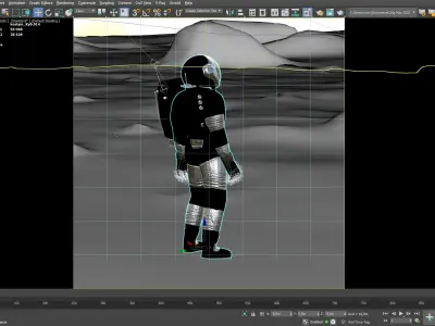 MARS astronaut rigged animated realistic with environment  Low-poly 3D model