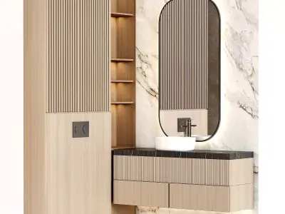 Bathroom furniture 006 in a modern minimalist style 3D model