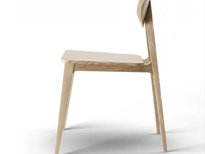Wood Chair Low-poly 3D model