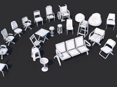  1000 Low Poly Interior Furniture Mega Pack Collection 