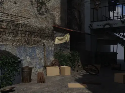 slum alley Low-poly 3D model