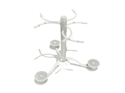 Stainless Outdoor Fitness Equipment Set 6 Units 3D model