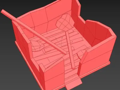 Ruined house Free low-poly 3D model