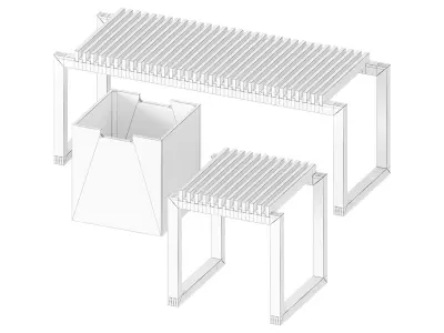 Cutter Bench Stool Design by Niels Hvass 3D model