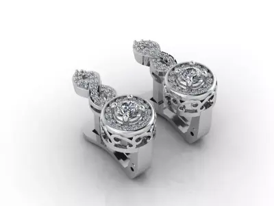 Women Earrings 3DM STL Womens Earring Renders 3D print models   3D print model