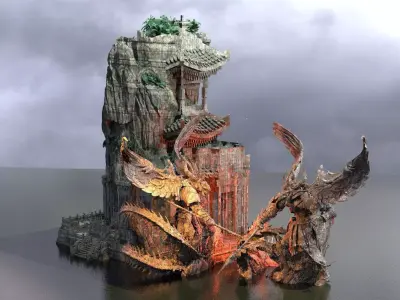 Tengu green Island 1  3D model