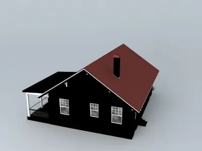 House with roof Free 3D model