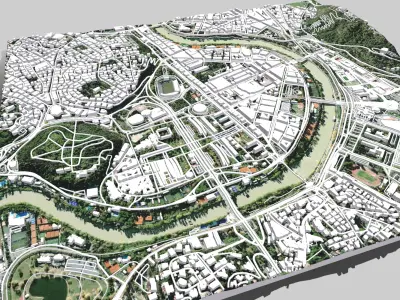 Cityscape Rome Italy 3D model