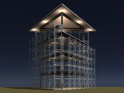 Pavilion in construction scene 26i07 3D model