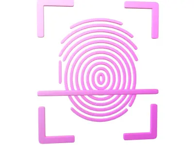 Fingerprint Recognition Icon v1 005 Free low-poly 3D model