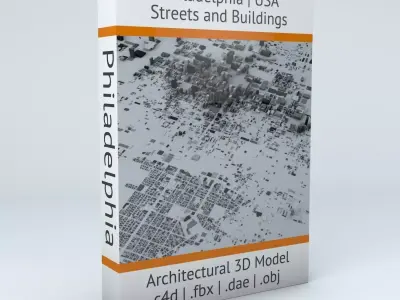 Philadelphia Downtown Streets and Buildings 3D model