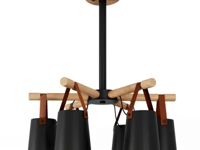 Modern Nordic Drop Down Pendant Chandelier 6 3D model