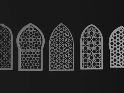 Arabian window - lowpoly Low-poly 3D model