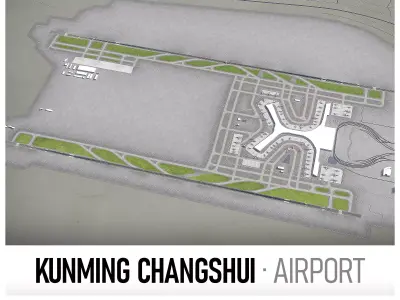 Kunming Changshui International Airport - KMG Low-poly 3D model