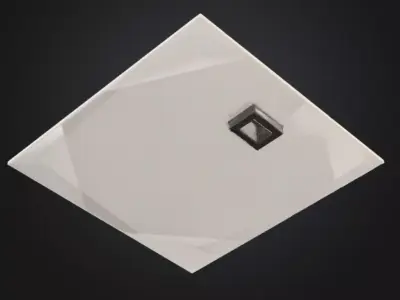 Square Ceiling Mounted Recessed Lighting Fixture  Low-poly 3D model