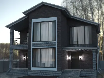 House 4 with roof 3D model